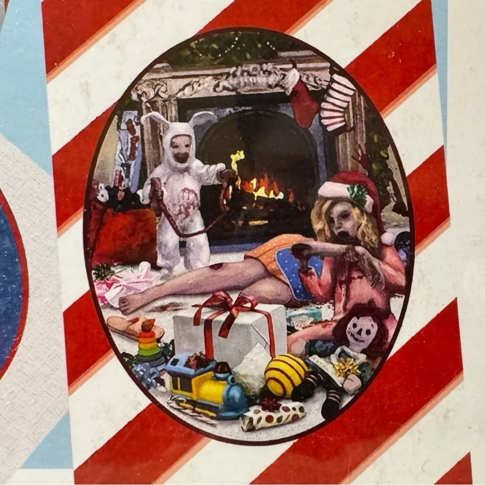 DARK HUMOR CHRISTMAS CARDS – 4-Pack – Twisted Retro Holiday Art – Zombie, Horror
